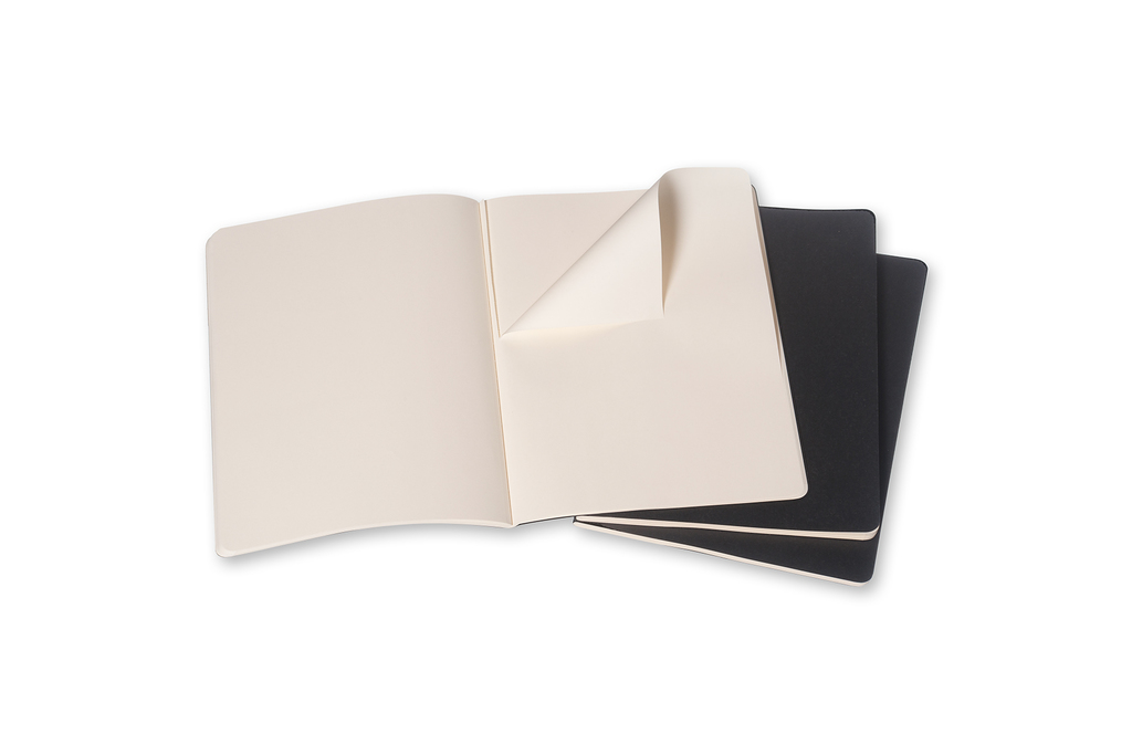 Sešity Moleskine Cahier 3 ks čisté černé XL