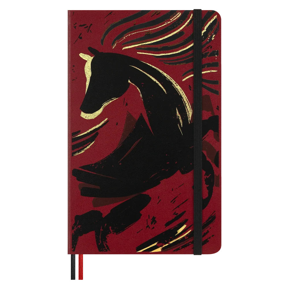 Dárková sada Moleskine Horse Wood - zápisník linkovaný L a 4 grafitové tužky