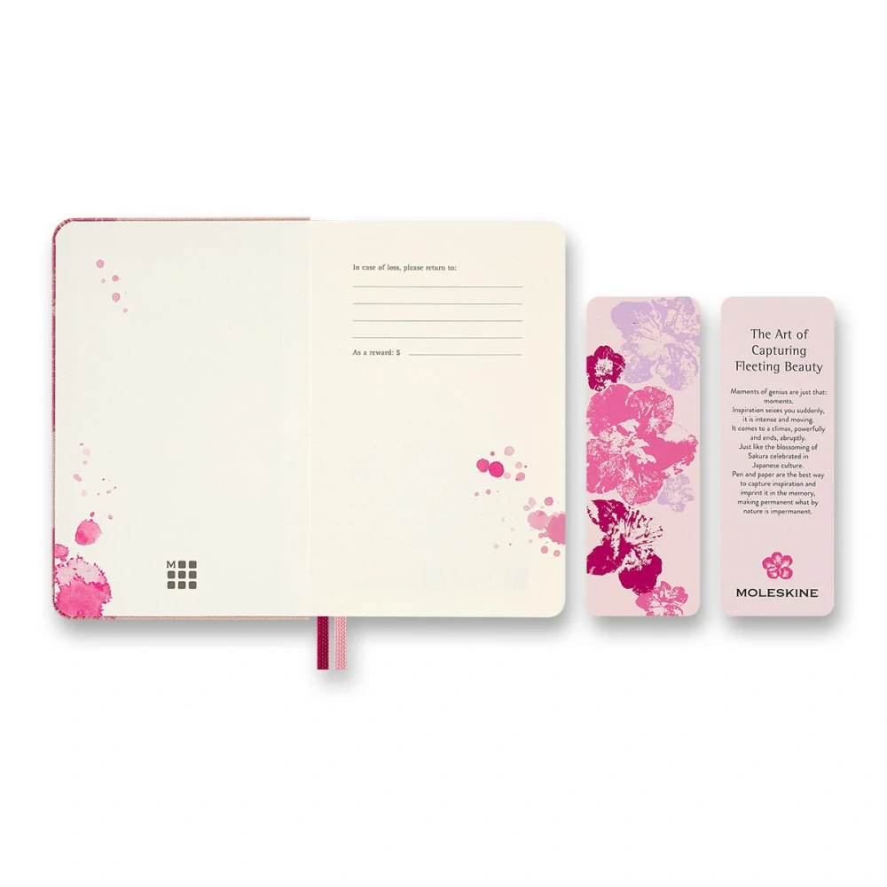 Sakura zápisník Moleskine linkovaný tvrdý S v dárkové krabici