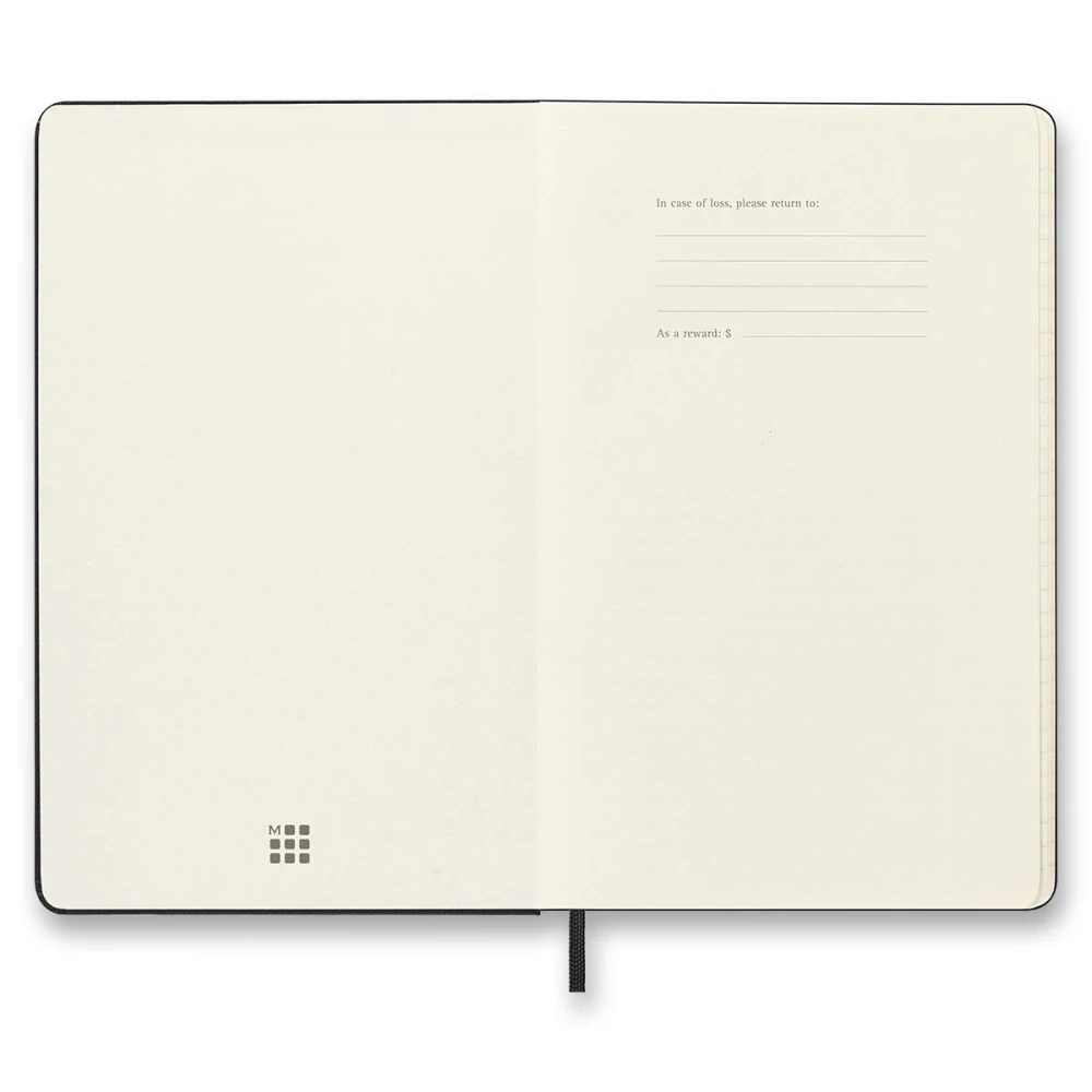 18měsíční horizontální diář Moleskine 2026-2027 tvrdý černý L
