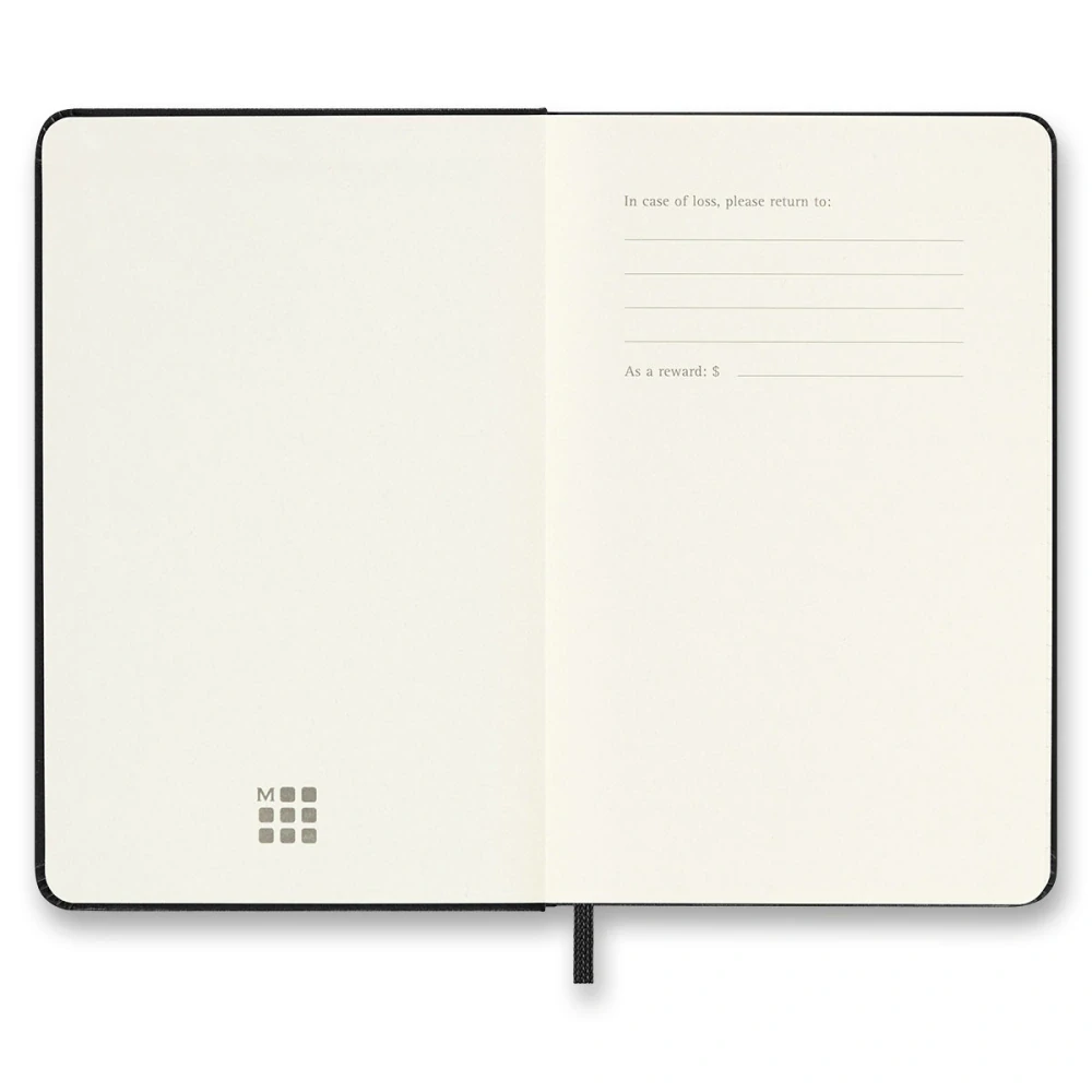 18měsíční týdenní diář Moleskine 2026-2027 tvrdý černý S 