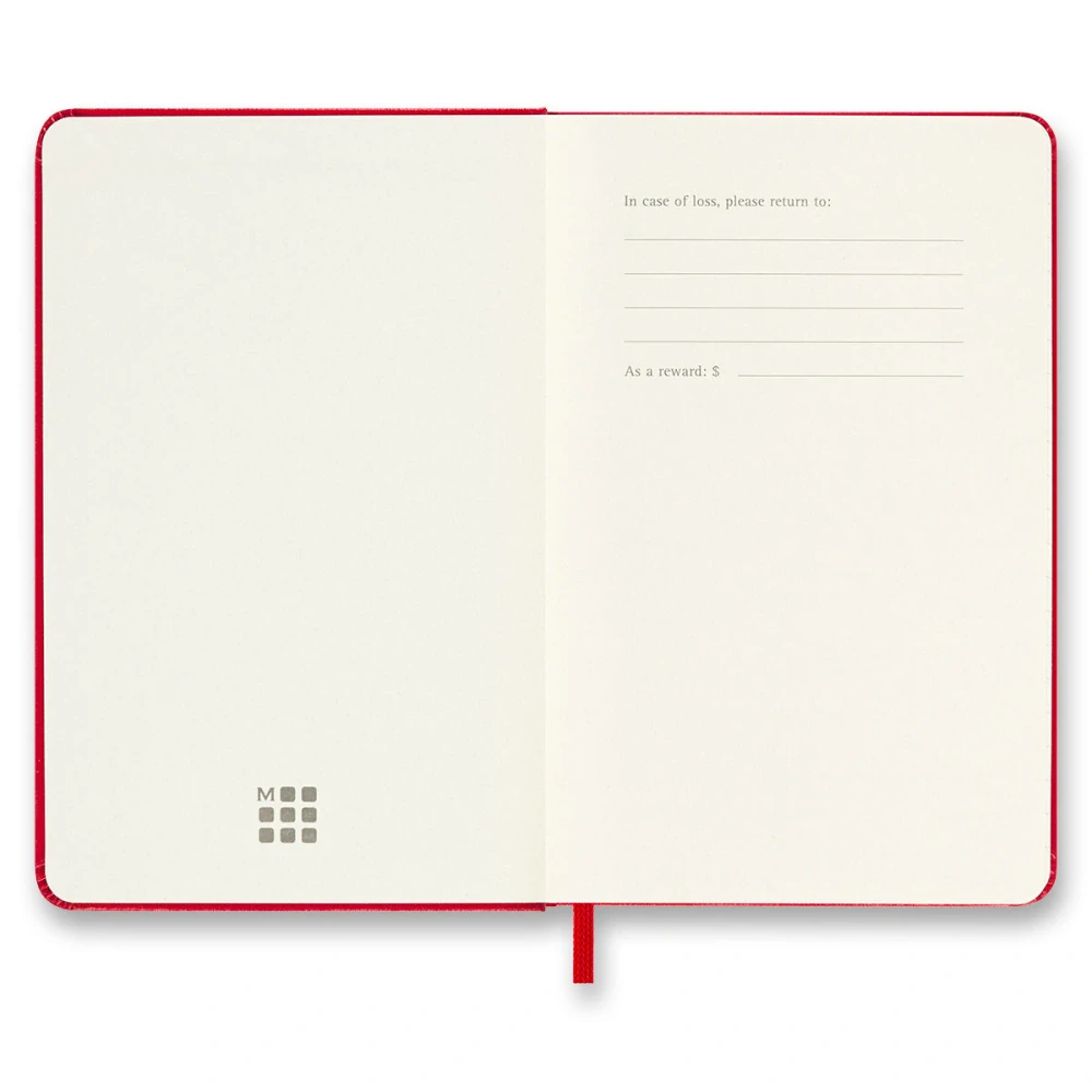 18měsíční týdenní diář Moleskine 2026-2027 tvrdý červený S 