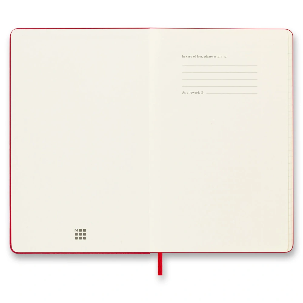 18měsíční týdenní diář Moleskine 2026-2027 tvrdý červený L