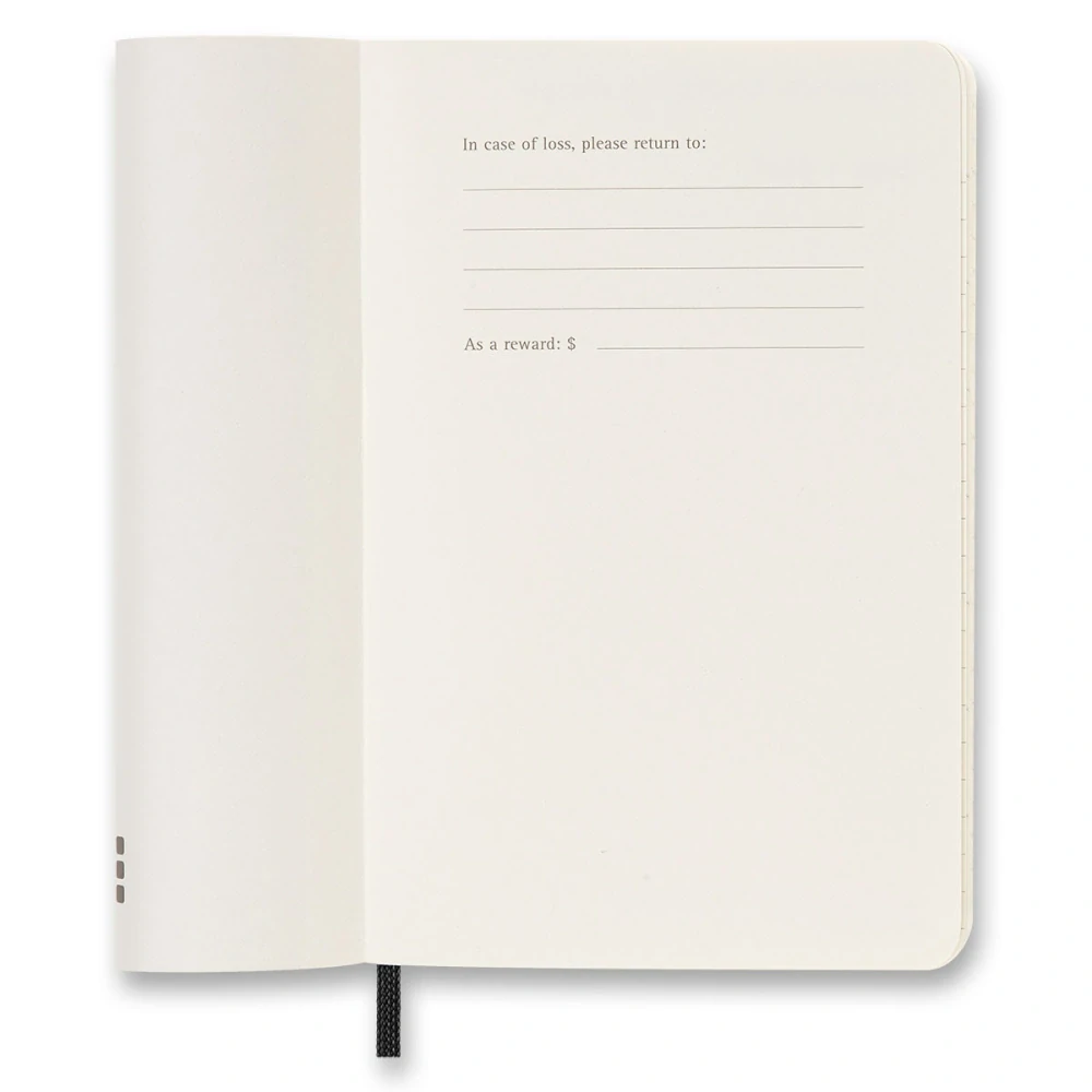 18měsíční týdenní diář Moleskine 2026-2027 měkký černý S 