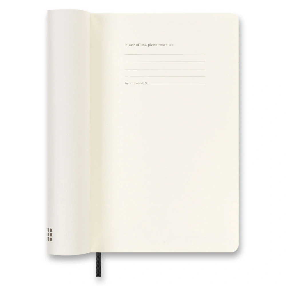 18měsíční týdenní diář Moleskine 2026-2027 měkký černý L