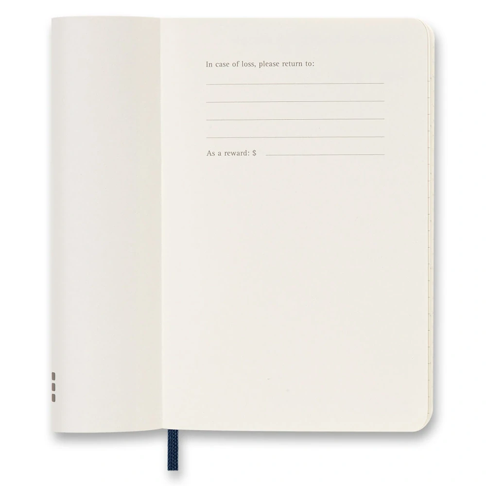 18měsíční týdenní diář Moleskine 2026-2027 měkký modrý S 