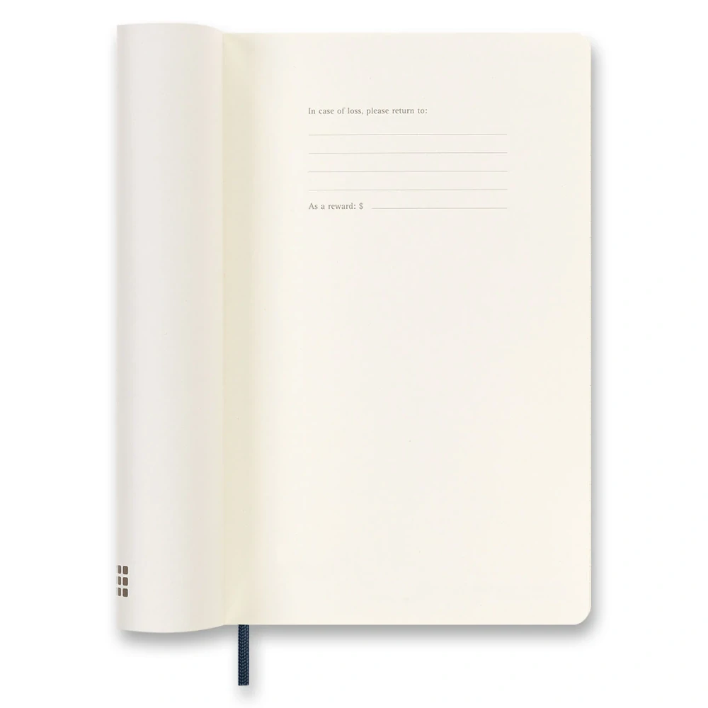 18měsíční týdenní diář Moleskine 2026-2027 měkký modrý L