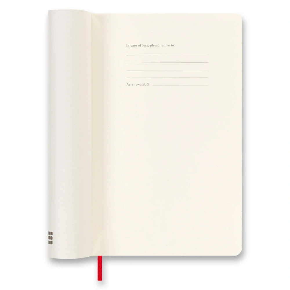 18měsíční týdenní diář Moleskine 2026-2027 měkký červený L