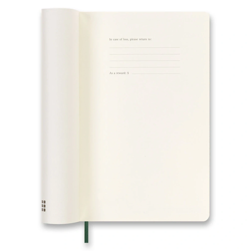 18měsíční týdenní diář Moleskine 2026-2027 měkký zelený L