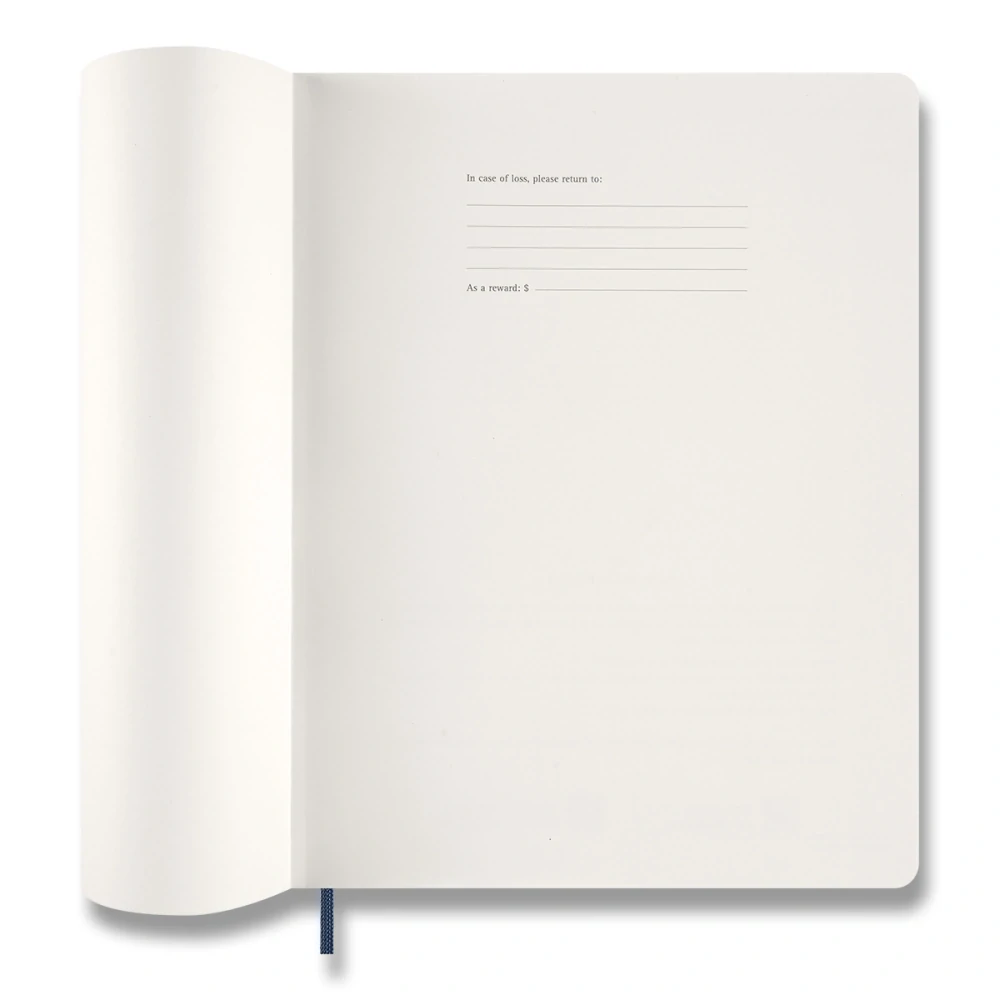 Essential 15měsíční vertikální týdenní diář Moleskine 2027 měkký modrý XXL