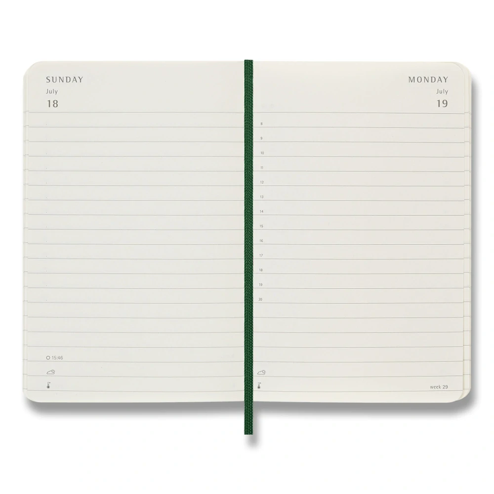 Diář Moleskine 2027 denní měkký zelený S