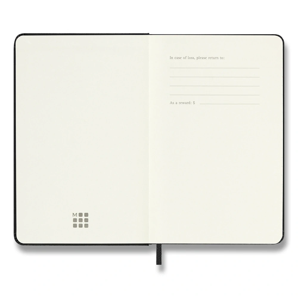 Horizontální týdenní diář Moleskine 2027 tvrdý černý S