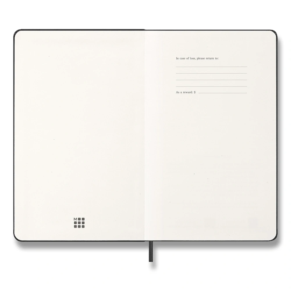 Vertikální týdenní diář Moleskine 2027 tvrdý černý L