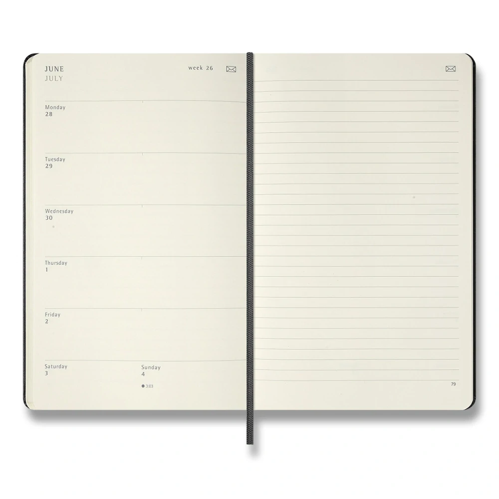 Smart plánovací zápisník Moleskine 2027 tvrdý černý L