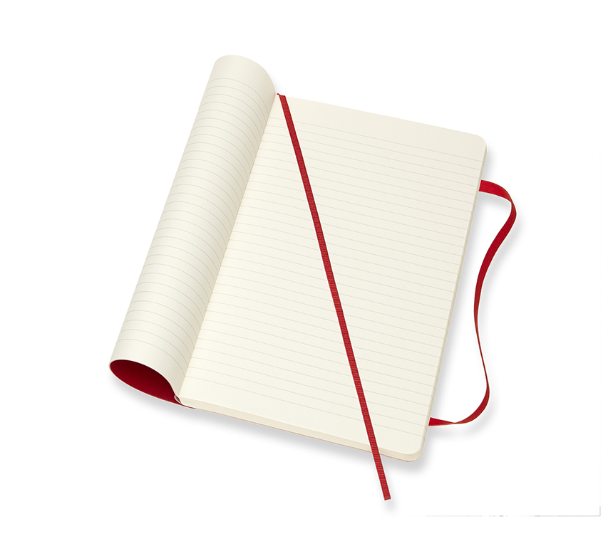 Zápisník Moleskine měkký linkovaný červený L