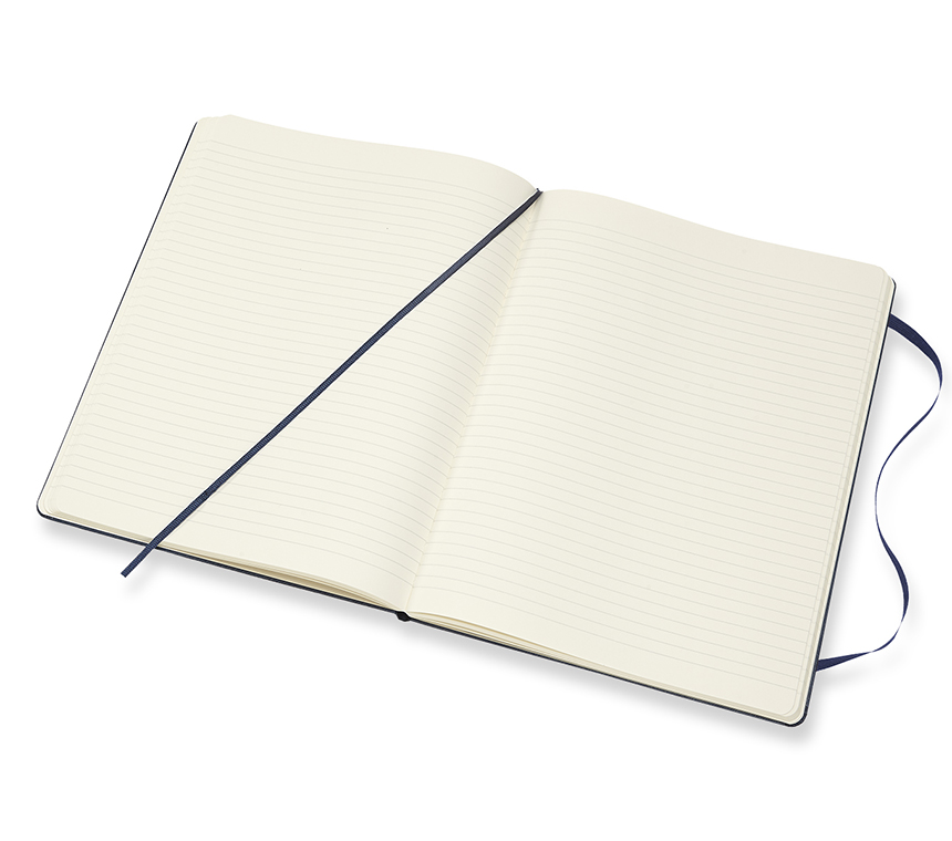 Zápisník Moleskine tvrdý linkovaný modrý XL