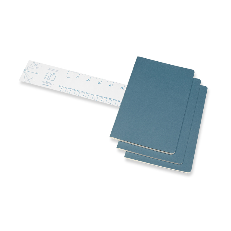 Sešity Moleskine Cahier 3 ks linkované modré L