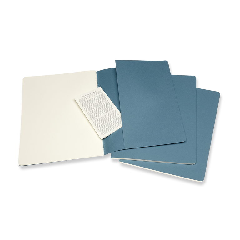 Sešity Moleskine Cahier 3 ks čisté modré XL