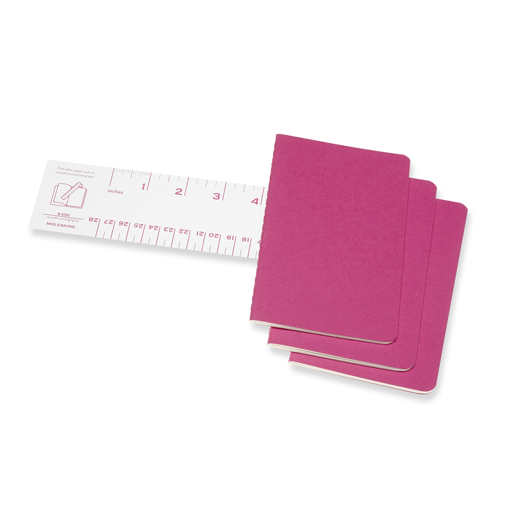Sešity Moleskine Cahier 3 ks linkované růžové S