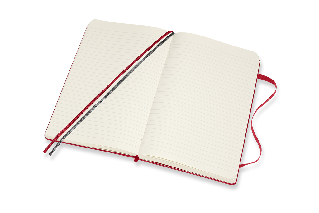 Zápisník Moleskine Expanded tvrdý linkovaný červený L