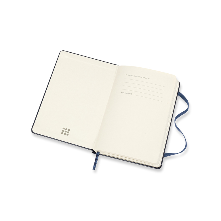Horizontální týdenní diář Moleskine 2022 tvrdý modrý S