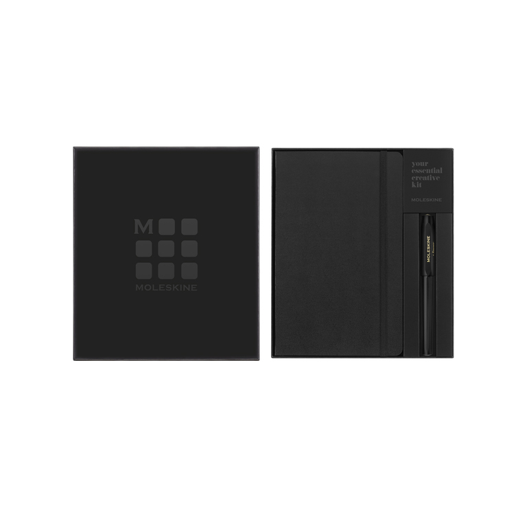 Sada Moleskine černý zápisník L a kuličkové pero Kaweco 0,7 mm