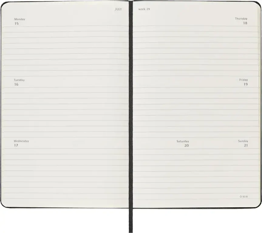 18měsíční horizontální diář Moleskine 2024-2025 tvrdý černý L