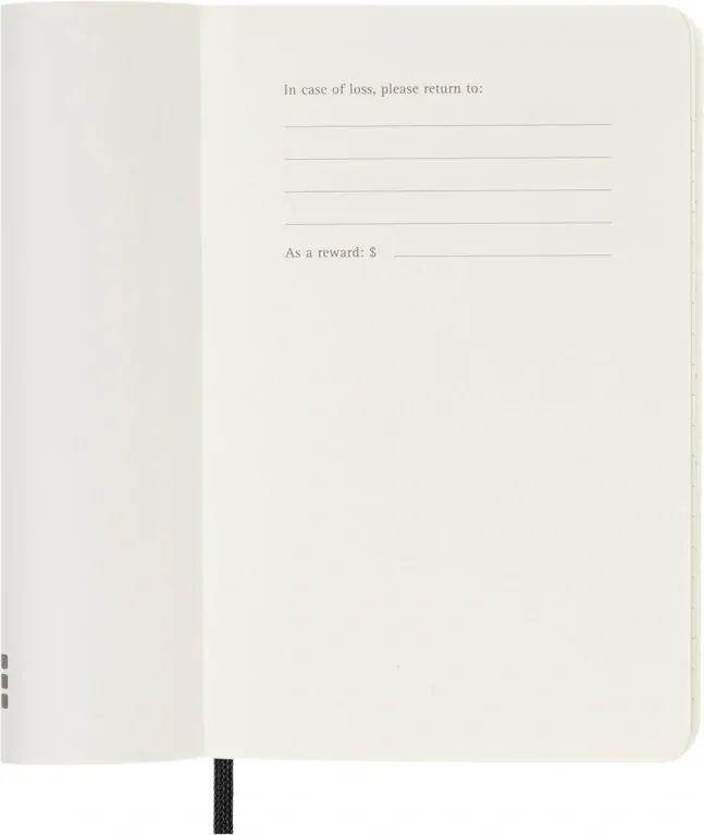 Horizontální týdenní diář Moleskine 2027 měkký černý S