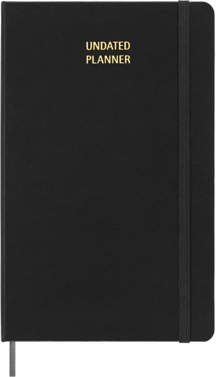 Plánovací zápisník Moleskine nedatovaný tvrdý černý L