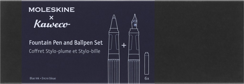 Sada propisovací tužka a plnicí pero modré Moleskine X Kaweco