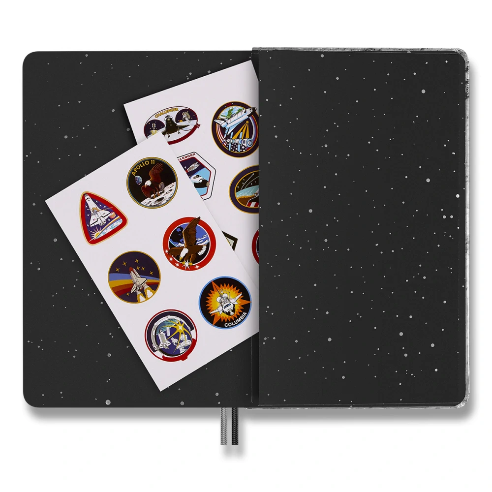 NASA-inspired sada Moleskine - zápisník linkovaný L a grafitové tužky v dárkové krabici