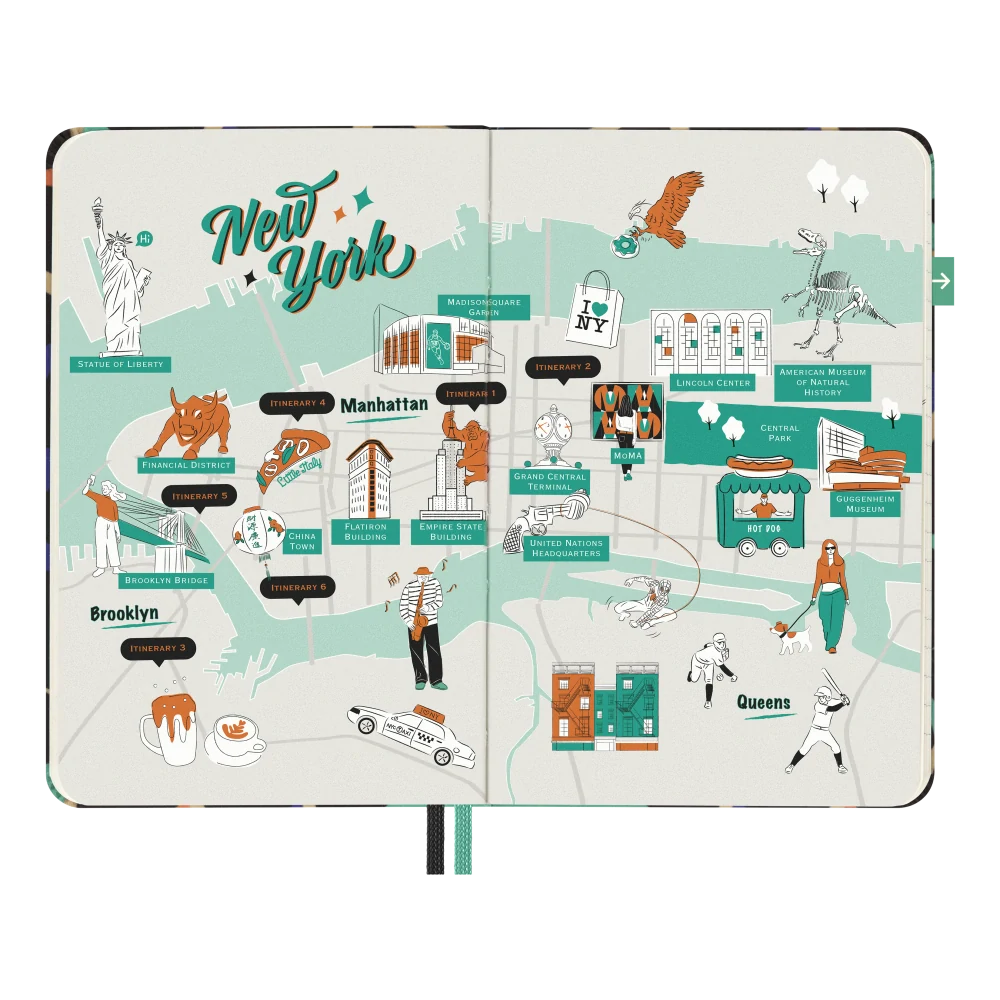 Zápisník Moleskine LUXE New York čistý/linkovaný tvrdý S