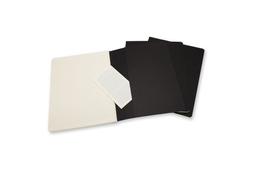Sešity Moleskine Cahier 3 ks linkované černé XL