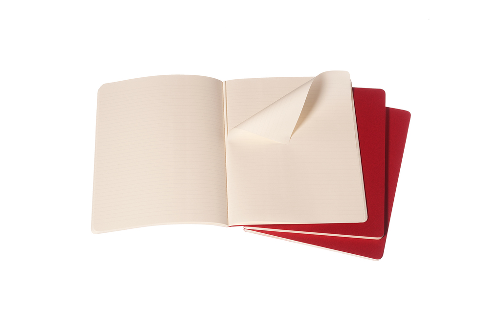 Sešity Moleskine Cahier 3 ks linkované červené XL