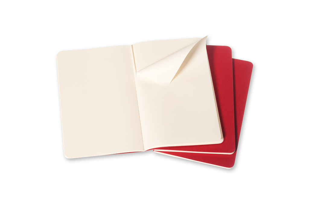Sešity Moleskine Cahier 3 ks čisté červené S