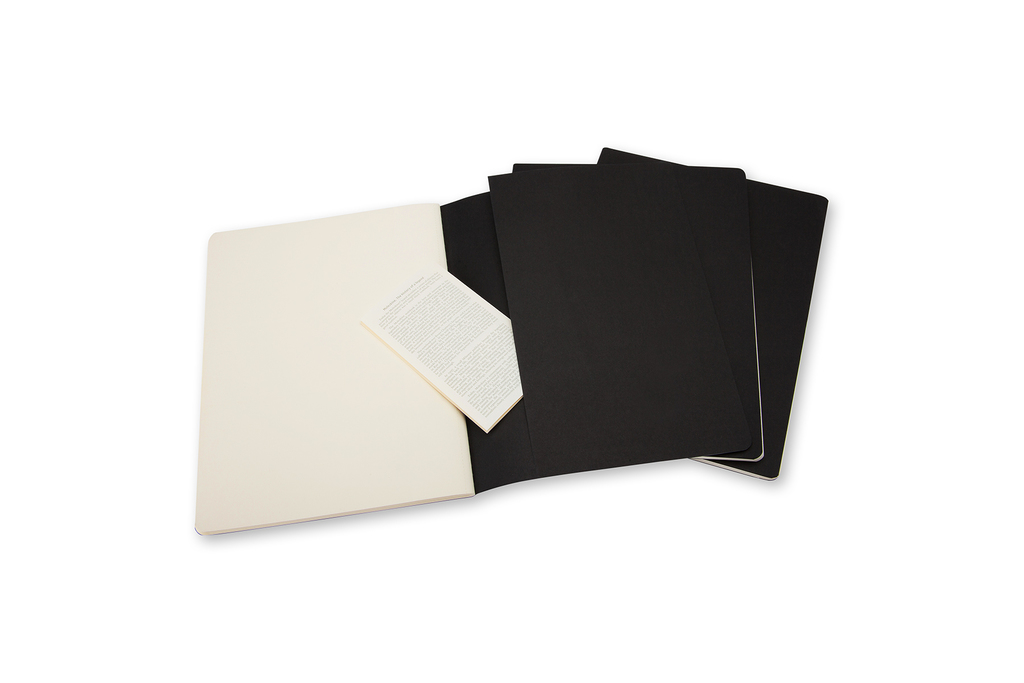 Sešity Moleskine Cahier 3 ks čisté černé XL
