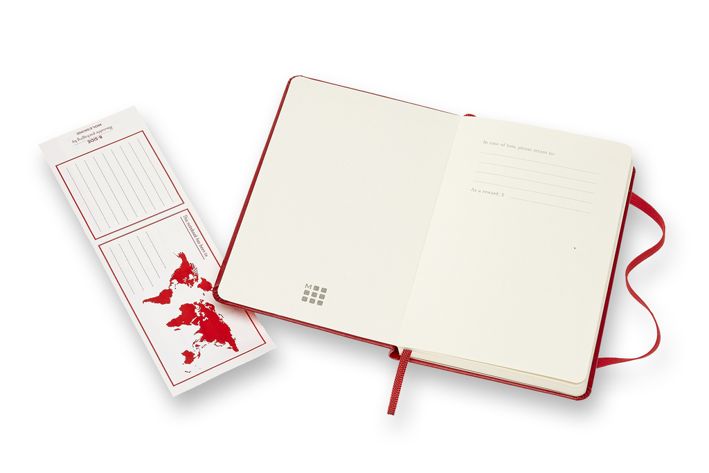 Zápisník Moleskine tvrdý linkovaný červený S
