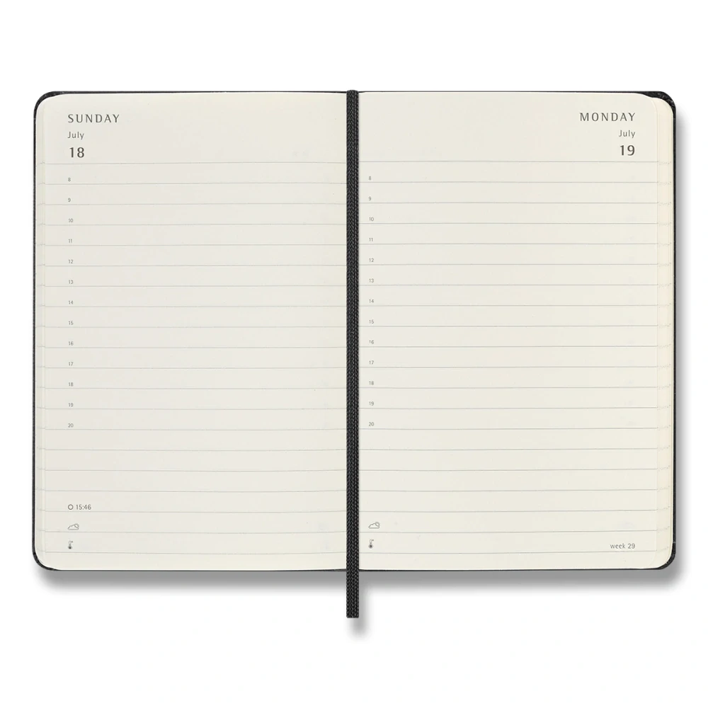 Diář Moleskine 2027 denní tvrdý černý S