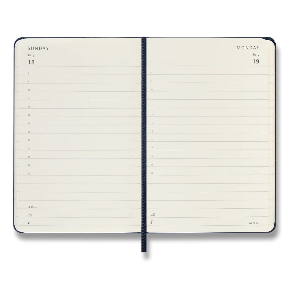 Diář Moleskine 2027 denní tvrdý modrý S