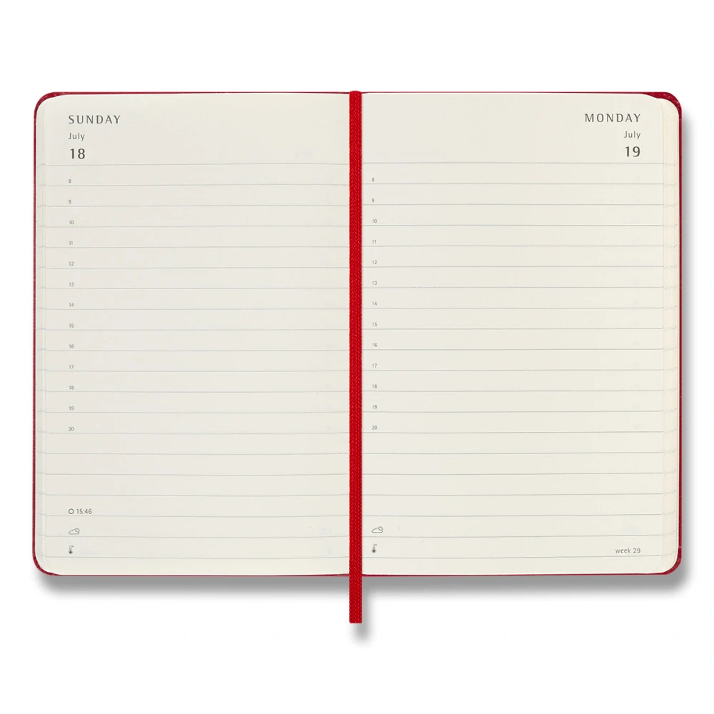 Diář Moleskine 2027 denní tvrdý červený S