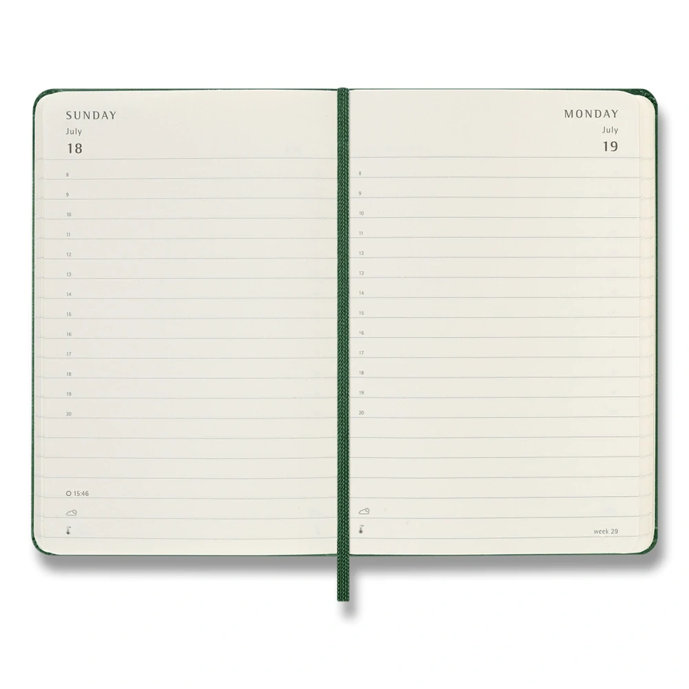 Diář Moleskine 2027 denní tvrdý zelený S
