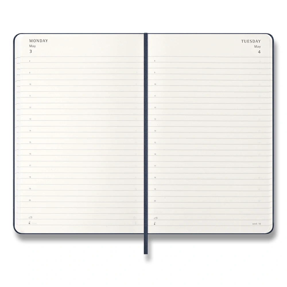 Diář Moleskine 2027 denní tvrdý modrý L