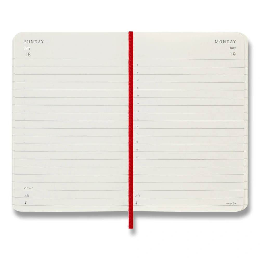 Diář Moleskine 2027 denní měkký červený S