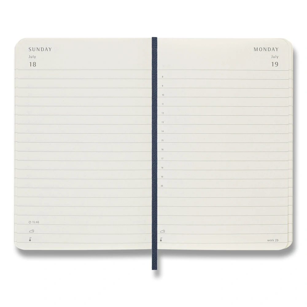 Diář Moleskine 2027 denní měkký modrý S