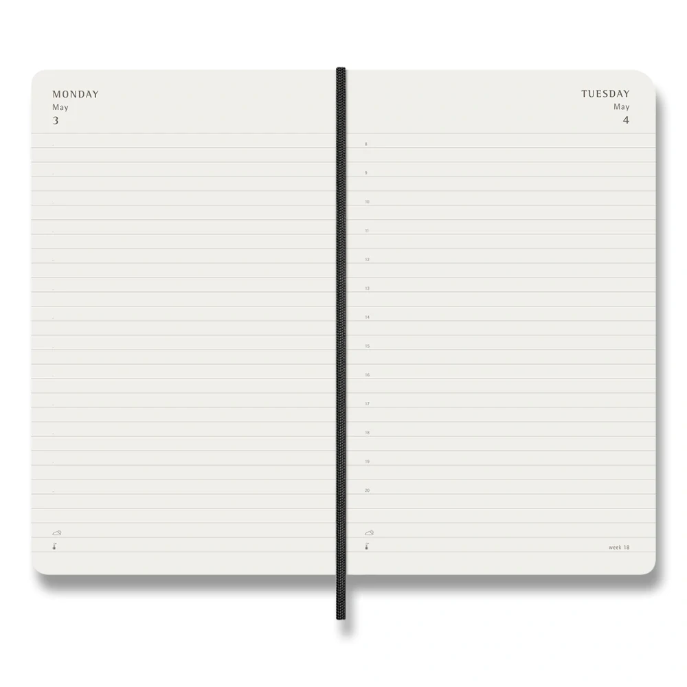 Diář Moleskine 2027 denní měkký černý L