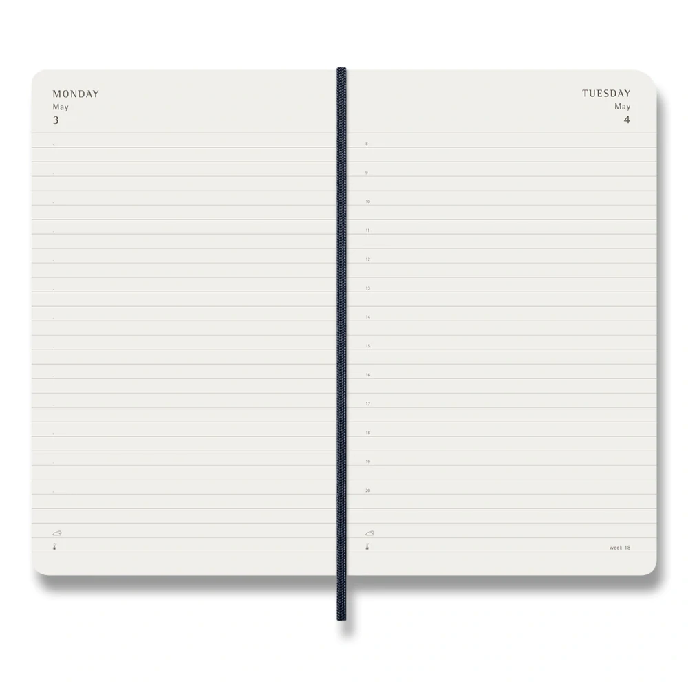 Diář Moleskine 2027 denní měkký modrý L
