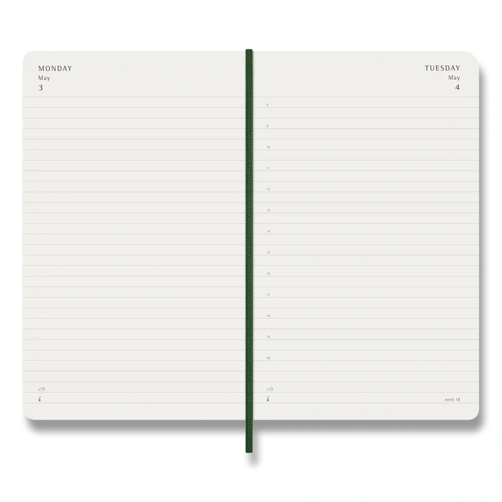 Diář Moleskine 2027 denní měkký zelený L