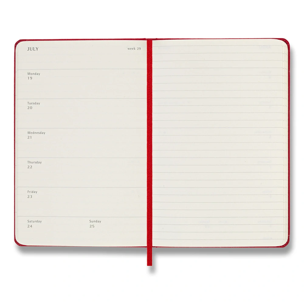 Plánovací zápisník Moleskine 2027 tvrdý červený S