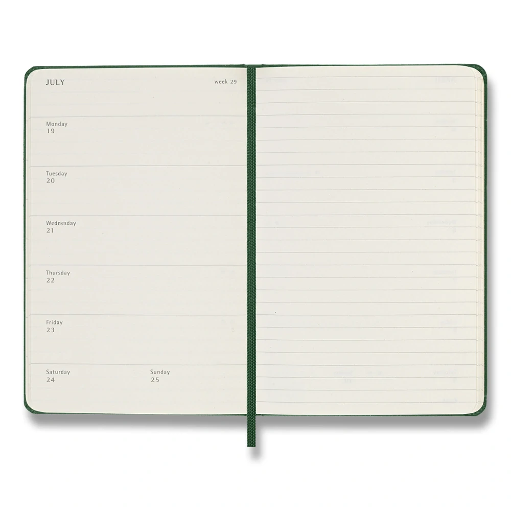 Plánovací zápisník Moleskine 2027 tvrdý zelený S