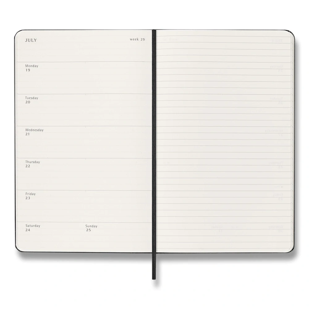 Plánovací zápisník Moleskine 2027 tvrdý černý L
